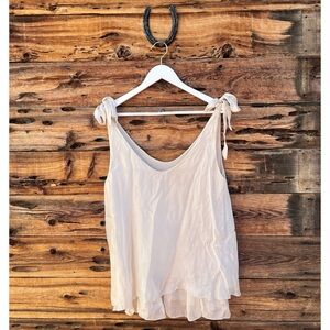 MADE IN ITALY | Silk Ruffle Sleeveless Blouse M